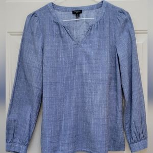 Talbots denim-like long-sleeved Blouse